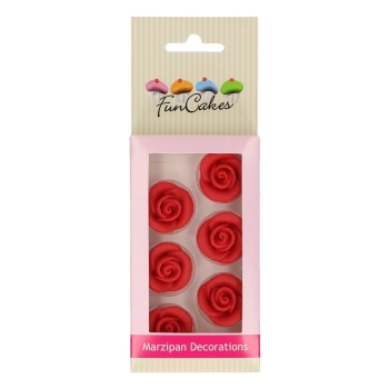 DÉCORATIONS EN PÂTE D'AMANDE ROSES ROUGE - FUNCAKES