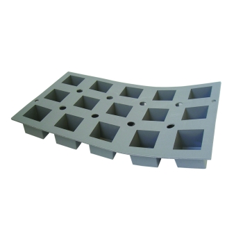 PLAQUE 15 PETITS CUBES 3,5CM ELASTOMOULE, MOUSSE DE SILICONE  (plaque de 300 x 176 mm)