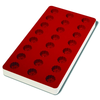 Plaque souple de 24 empreintes avec support rigide 180 x 335 mm : Framboise