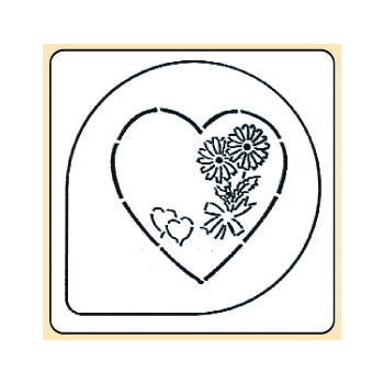 Pochoir plastique coeur modèle 1