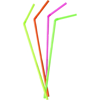 Pailles Chalumeau flexible fluo