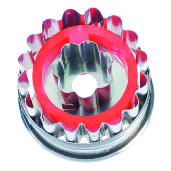 Découpoir à Sablé cannelé inox Rosace - diamètre 5cm - hauteur 3.5cm 