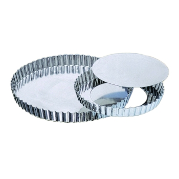 Tourtière cannelée fond mobile fer-blanc
