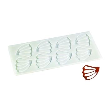 Plaque silicone 8 empreintes feuille 1 pour Décors Chocolat et Sucre