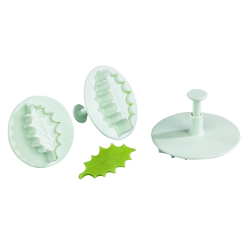 Découpoir plastique Empreinte + Poussoir Feuille de houx