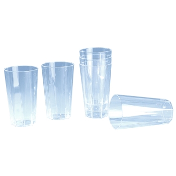 Lot de 20 Verres en Plastique Paillettes 20cl Or