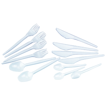 Couvert plastique blanc - 100 unités