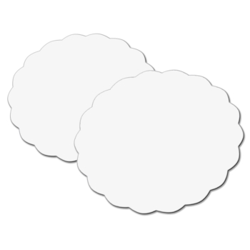 Rond festonné blanc tout bois - 250 unités