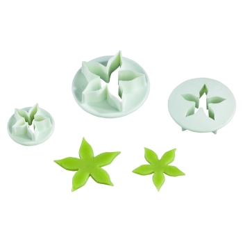 Jeu de 3 découpoirs plastique fleur-