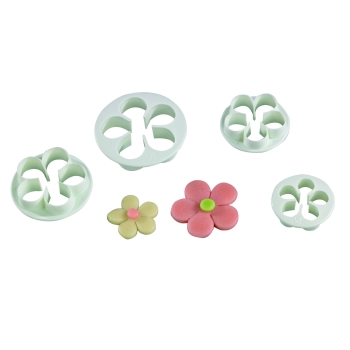 Jeu de 4 découpoirs plastique fleur
