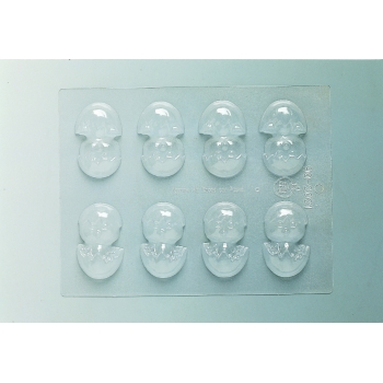 Plaque Pâques PM - 8 poussins coquille