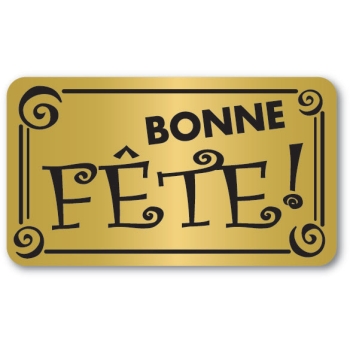 Etiquettes adhésives Bonne Fête - Boite distributrice de 500 étiquettes adhésives