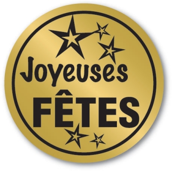 Etiquettes adhésives Joyeuses Fêtes 2 - Boite distributrice de 500 étiquettes adhésives