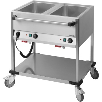 Chariot Bain-Marie à eau 2 x GN 1/1 horizontale