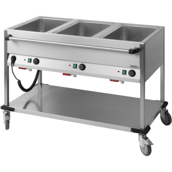 Chariot Bain-Marie à eau 3 x GN 1/1 horizontale