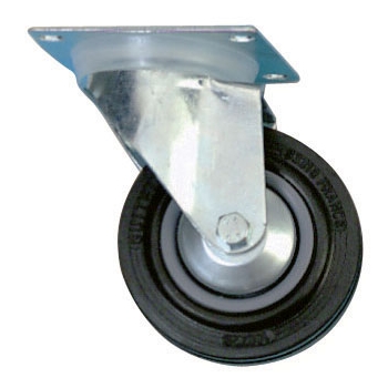 Roulette pivotante caoutchouc