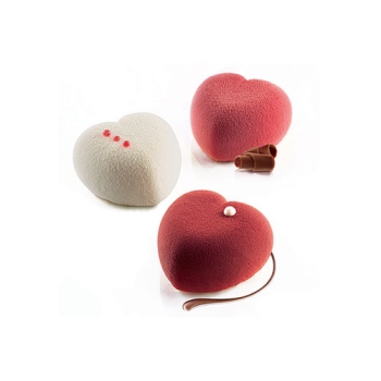 Moule silicone 8 coeurs bombés (AMORINI) - 8x96 ml