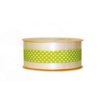 Ruban Charlotte pois vert