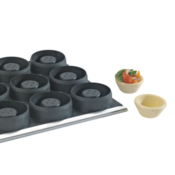 Moules 15 tartelettes rondes unies creuses