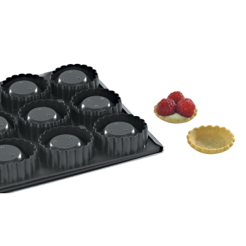 Moules 15 tartelettes rondes cannelées