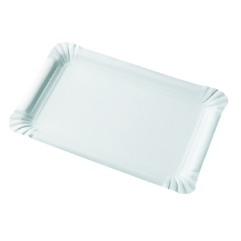 Assiettes rectangulaires blanches