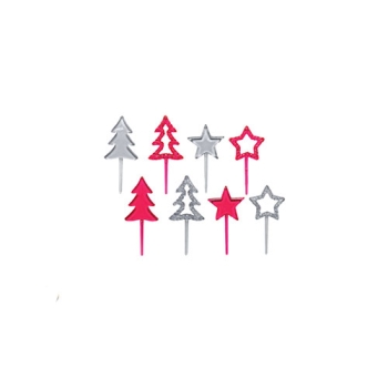 Sujets plastique - Etoiles et sapins acidulés