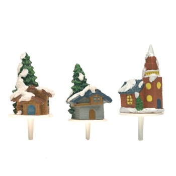 Assortiment de 3 chalets sur pique