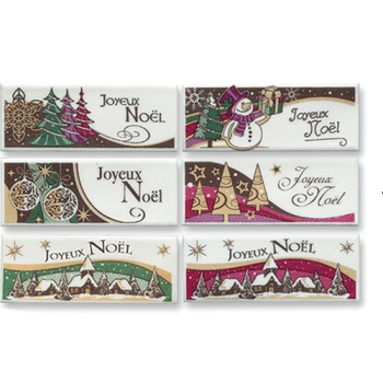 Rectangle "Joyeux Noël" Persipan 85x33 mm