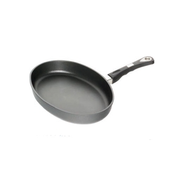 Poêle à poisson ovale fonte d'aluminium
