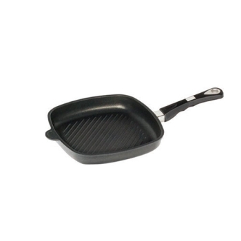Poêle grille carrée en fonte d'aluminium