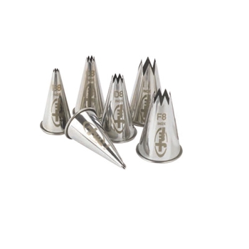 Boîte de 6 douilles inox cannelées