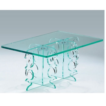 Guéridon cristal rectangulaire