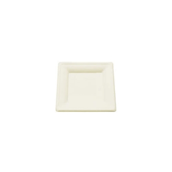 Assiette carrée en fibre de canne