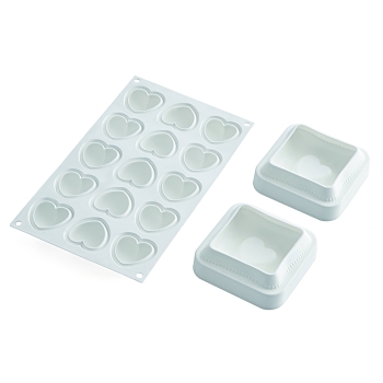 Moule en silicone - Kit "coussin coeur" (TI VOGLIO BENE) - 7x270 ml / 15x30 ml