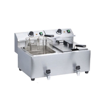 Friteuse électrique 2 X 8L avec robinet de vidange