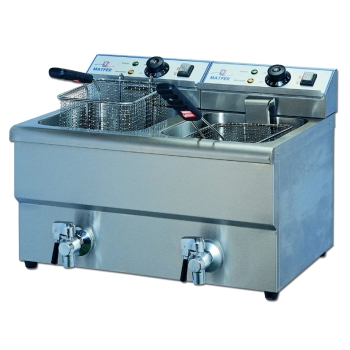 Friteuse électrique 2 bac  avec vidange