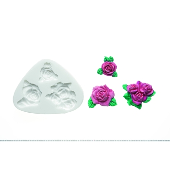 Empreinte silicone  - 3 Roses (modèle 1)