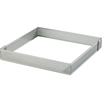 Carré inox perforé -carré à tarte  Hauteur 2 cm 