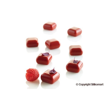  Moule en silicone - 35 micro carrés bombés "MICRO GEM" x 5 ml - En collaboration avec Luca Montersino
