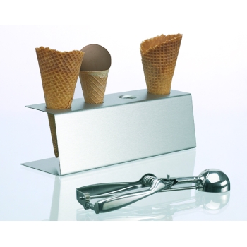 Porte-cornets à glace de comptoir acier