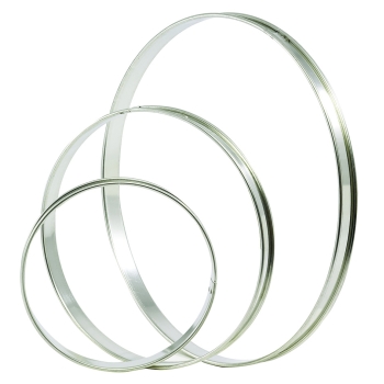 Cercle inox  à Tarte - 2 bords roulés 