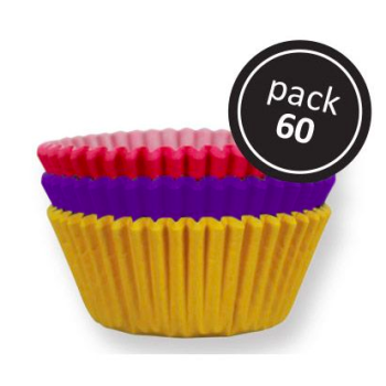 Mini caissettes à muffins et cupcakes - 90x - violet - papier - 4 x 4 x 2  cm