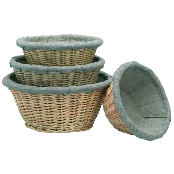 BANNETONS À FERMENTATION EN OSIER ROND ENTOILÉ