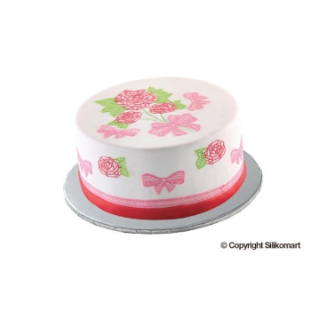 Plateau rond argent - 20 cm - Silikomart 