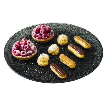Plat crytal rond noir