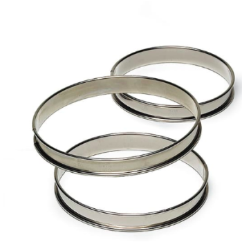 Cercles inox à tarte haut bords roulés