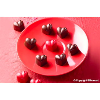 Plaque silicone pour chocolat "Easy Choc" : 15 curs (plaque de 214 x 106 mm)