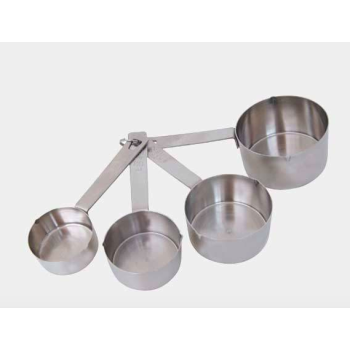 Lot de 4 mesures en inox : 60 / 80 / 125 / 250 ml