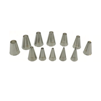 Boîte de 12 douilles unies inox 