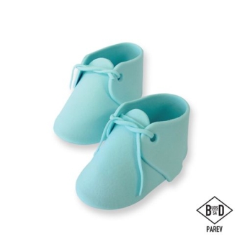 Décoration sucre chaussures de bébé bleus - PME